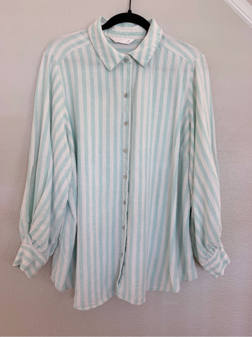 LC Lauren Conrad Striped Linen Blend Button-Down Shirt – 0X